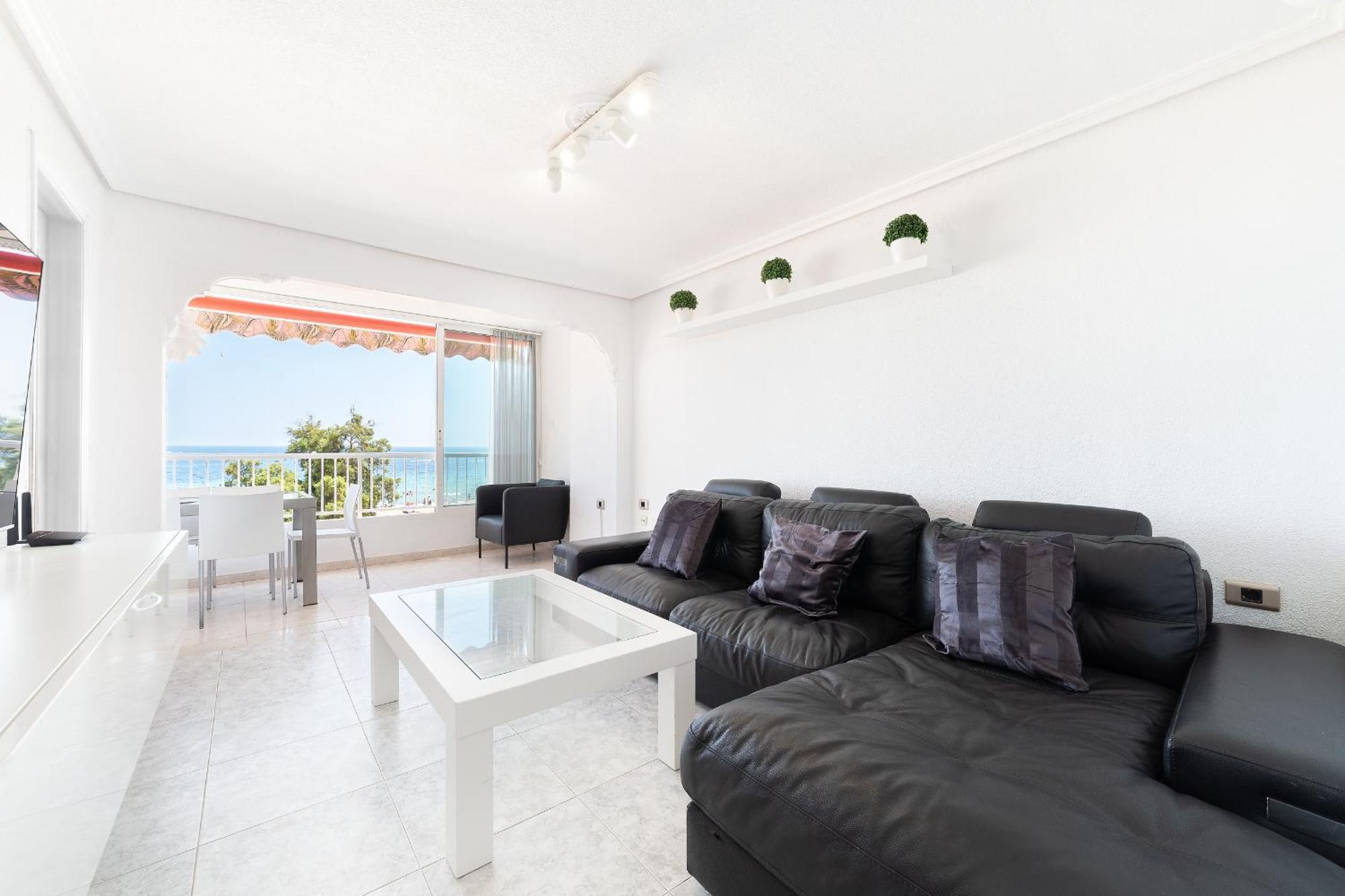 Luxury Primerisima Linea Playa Poniente Benidorm Con 6,5 Mts De Vistas Frontales Al Mar Exterior foto